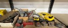 Collection of Tape Measures, Package Tape Dispenser