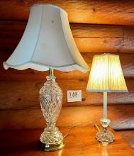 Vintage French style Cut Lead Crystal Table Lamp