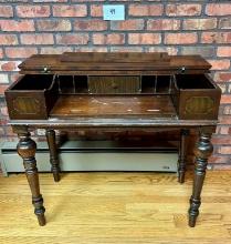 Vintage Spinet Flip Top Secretary Writing Desk