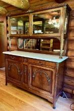 1920s Showcase Hutch with "Berry Garland" Detail