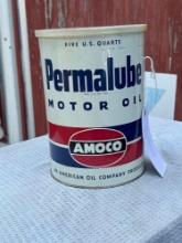 Amoco permalube motor oil can