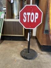 miniature metal stop sign