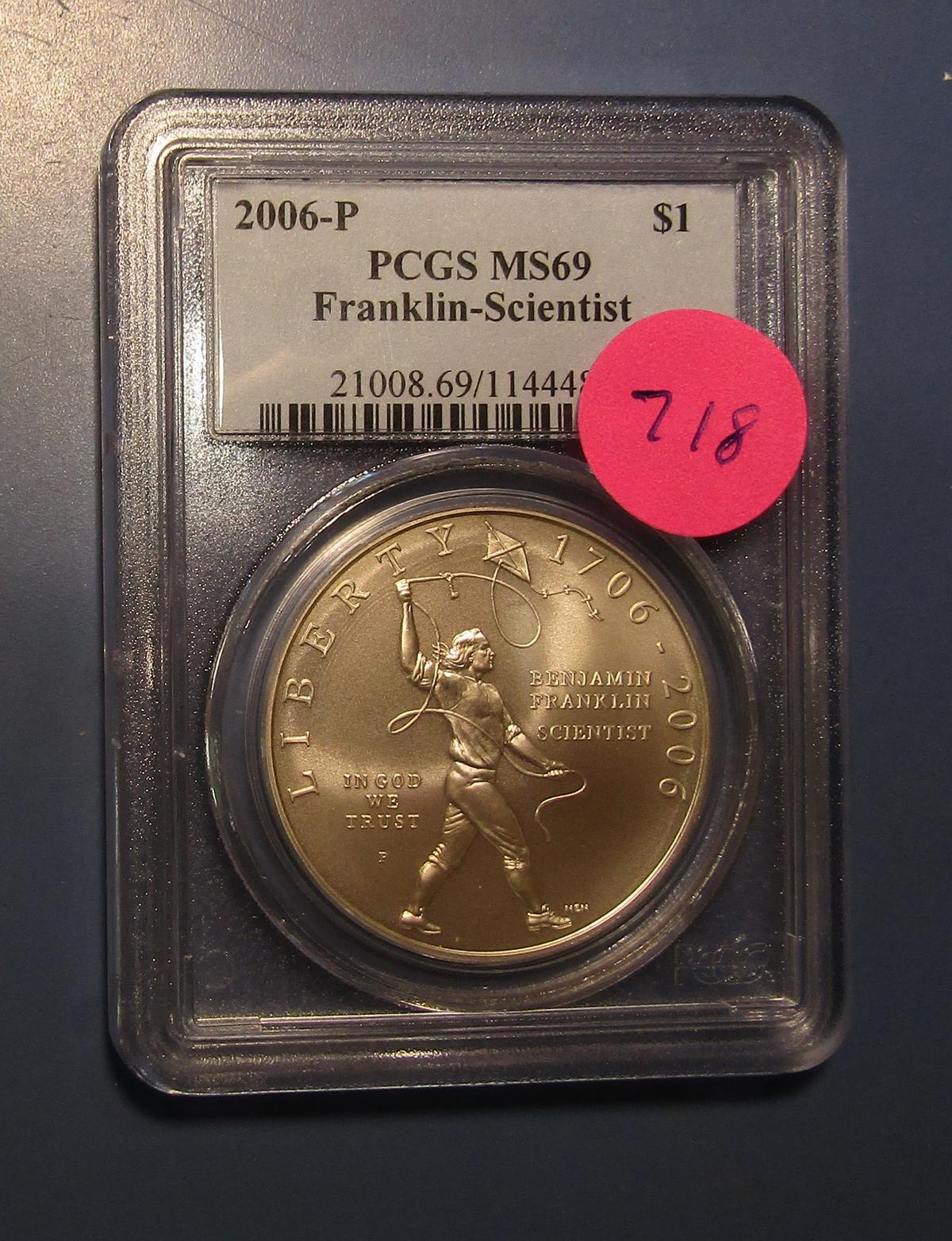 2006-P FRANKLIN SCIENTIST COMMEM. DOLLAR PCGS MS-69