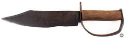 Antique Stag Gripped D-Guard Clip-Point Bowie Knife