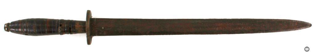 Antique Long Dagger - Leather Stacked Handle