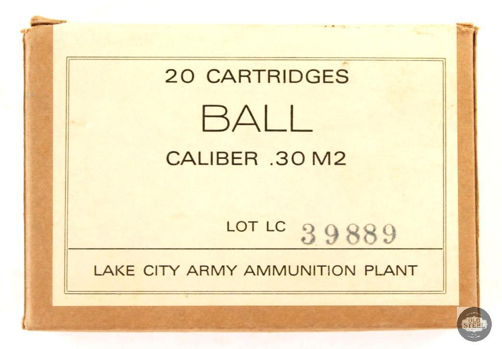 20 Rounds Lake City Caliber 30 M2 .30-06 SPRG Ammunition