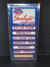 Cudahy Sunlight Ice Cream Menu Board