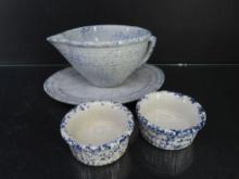 Western Stoneware Mixing Bowl, Plate and Bowls