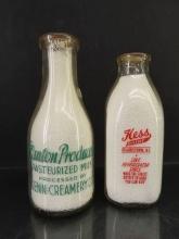 Lot of (2) Illinois Milk Bottle