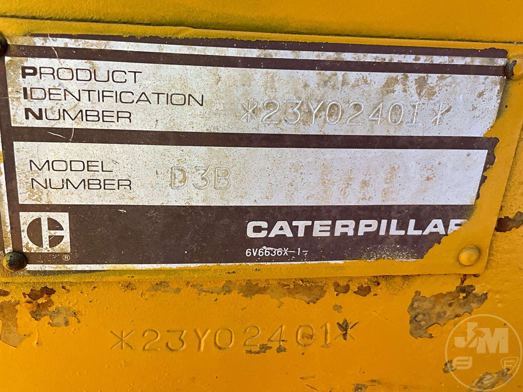 1987 CATERPILLAR D3B CRAWLER TRACTOR SN: 23Y02401