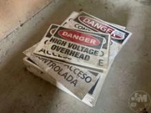 QTY OF DANGER CONTROLLED ACCESS ZONE SIGNS, 18”...... X 24”......