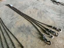 QTY OF (1) 4-LEG CHAIN SLING, APPROX 6’...... LENGTH