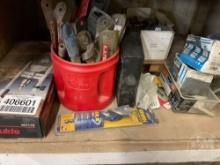 QTY OF MISC USED DRILL BITS, & CRAFTSMAN DRILL GUIDE