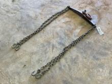 QTY OF (1) 4-LEG LIFTING BAR SLING, APPROX 3’...... 6”......