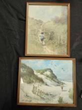 PAIR OF Adolf Sehring PICTURES/PRINTS FRAMED BEHIND GLASS