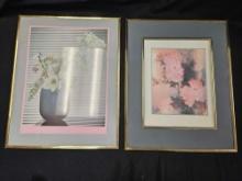 Pair of BERNARD PICTURE CO., INC., STAMFORD, CT. 1987 Gold Framed Wall Art