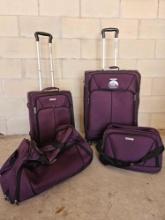 4 pc AMERICAN TOURISTER SUITCASE TRAVEL SET, LARGE IS ALL WAY ROLLING