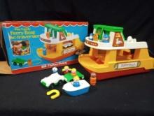 Vintage Fisher Price Ferry Boat with Accessories