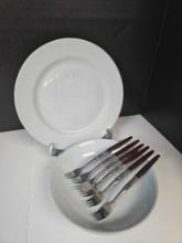 Vintage! NORTHLAND SEAFOOD FORKS and McNichol PARAGON CHINA