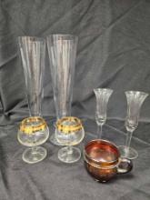 VINTAGE GLASSWARE INCLUDING CARNIVAL Glass BABY CUP