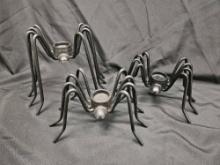 HEAVY METAL HALLOWEEN SPIDER CANDLE HOLDERS