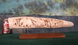 Antique African Elephant Hand Carved on Display Stand  **Texas Residents Only!**