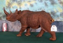 Large Carved Ironwood African Black Rhino