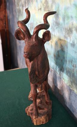 Large Wood Carving African Greater Kudu