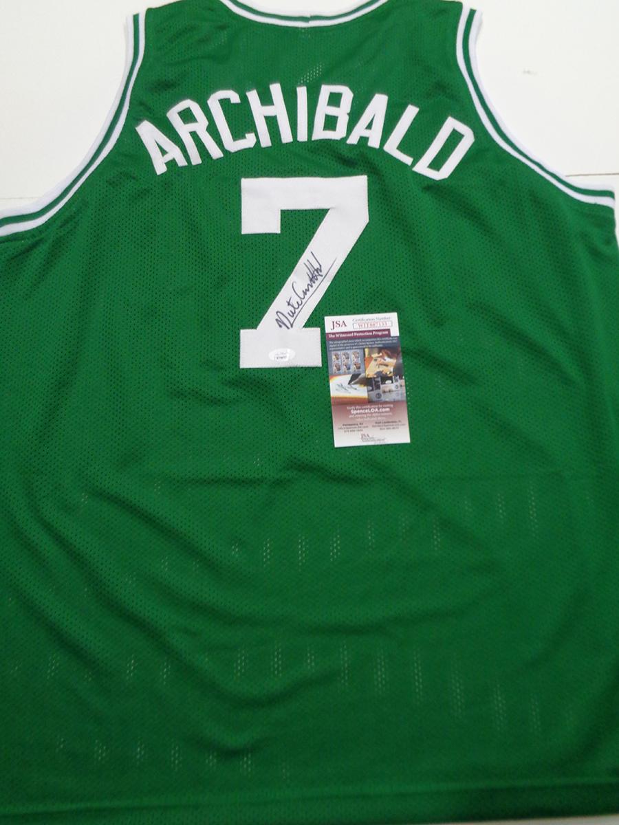 Nate Archibald Boston Celtics Autographed Custom Basketball Style Jersey JSA W coa