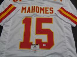 Patrick Mahomes Kansas City Chiefs Autographed Custom Football Jersey GA coa