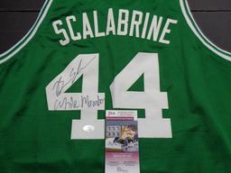 Brian Scalabrine Boston Celtics Autographed & Inscribed Custom Basketball Jersey JSA W coa