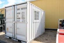 2024 12FT SHIPPING CONTAINER WITH SIDE WINDOW, REAR DOOR & SIDE DOOR