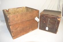 2 Antique Wooden Boxes