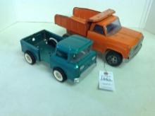 Vintage Structo Chevrolet Corsair Truck &  Orange Tonka Dump Truck played w