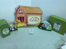 John Deere picture, 2 Enesco picture frame, Girl on a swing w/JD tractor