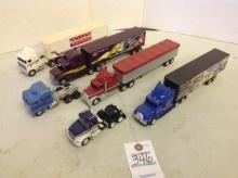 4 semi's trailers & 2 semi's by them self, Mack Cascade Implement, Ford and