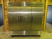 TMC True 3 door Refrigerator, stainless steel, 78" x 20" x 84", 1/2 hp, 115 voltage