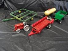 (5) Items: JD Disc, Wagon, Spreader, Anhydrous Tank & Small Cast Tractor