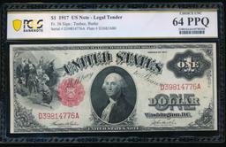 1917 $1 Legal Tender Note PCGS 64PPQ