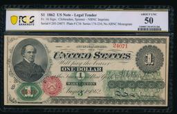 1862 $1 Legal Tender Note PCGS 50