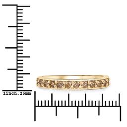 14KT Yellow Gold 0.45ctw Champagne Diamond Ring