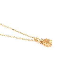 Plated 18KT Yellow Gold 1.03ctw Citrine and Diamond Pendant with Chain