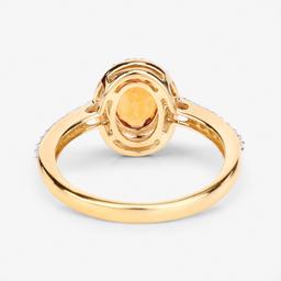 14KT Yellow Gold 1.66ctw Spessartite Garnet and White Diamond Ring