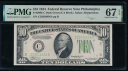 1934 $10 Philadelphia FRN PMG 67EPQ
