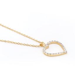 Plated 18KT Yellow Gold 0.22ctw Diamond Heart Pendant with Chain