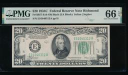 1934C $20 Richmond FRN PMG 66EPQ