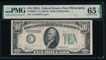 1934A $10 Philadelphia FRN PMG 65EPQ