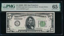 1928B $5 San Francisco FRN PMG 65EPQ