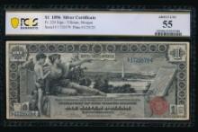 1896 $1 Educational Silver Certificate PCGS 55