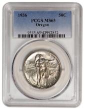 1936 Oregon Trail Commemorative Half Dollar PCGS MS65